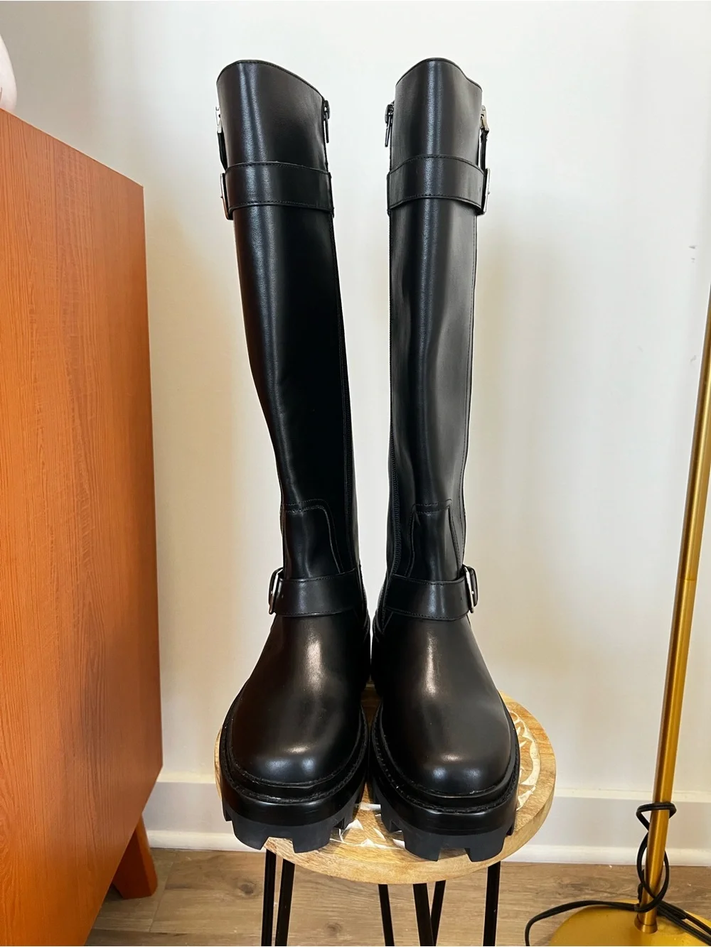 Jeffrey Campbell Just. Crush 2 sided ZipBlack Knee-High Lug Sole Boots - Women's